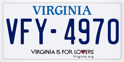 VA license plate VFY4970