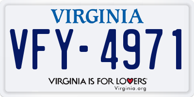 VA license plate VFY4971