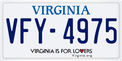 VA license plate VFY4975