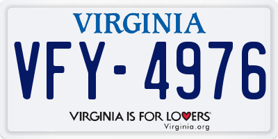 VA license plate VFY4976