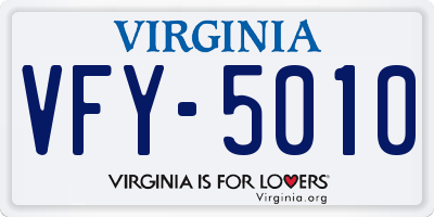 VA license plate VFY5010