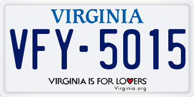 VA license plate VFY5015