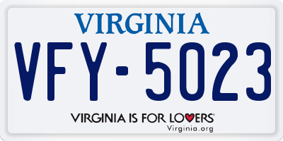VA license plate VFY5023