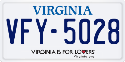 VA license plate VFY5028