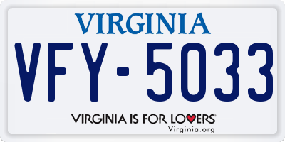 VA license plate VFY5033