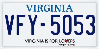 VA license plate VFY5053