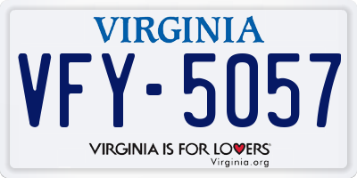 VA license plate VFY5057