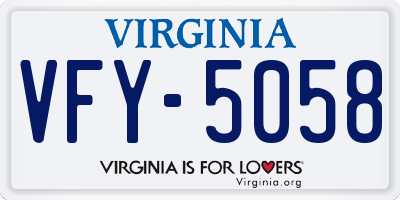 VA license plate VFY5058