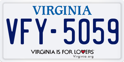 VA license plate VFY5059
