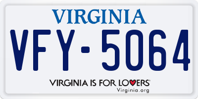 VA license plate VFY5064