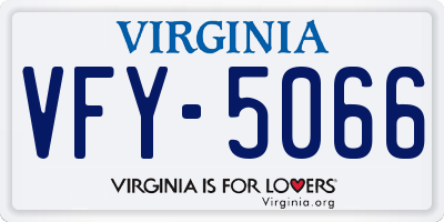 VA license plate VFY5066