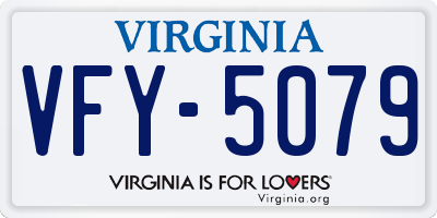 VA license plate VFY5079