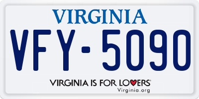 VA license plate VFY5090
