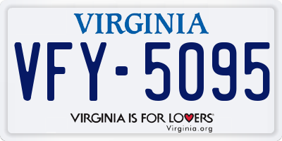 VA license plate VFY5095