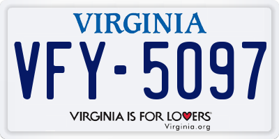 VA license plate VFY5097