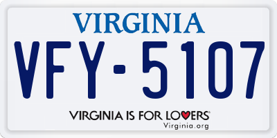 VA license plate VFY5107