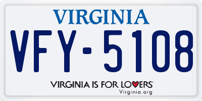 VA license plate VFY5108