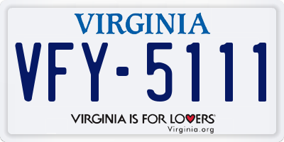 VA license plate VFY5111
