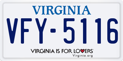 VA license plate VFY5116