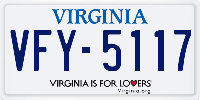 VA license plate VFY5117