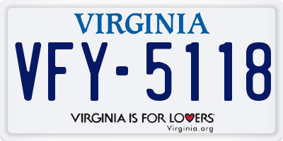 VA license plate VFY5118