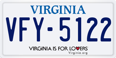 VA license plate VFY5122