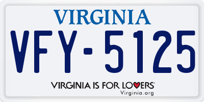 VA license plate VFY5125