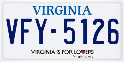 VA license plate VFY5126