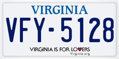 VA license plate VFY5128