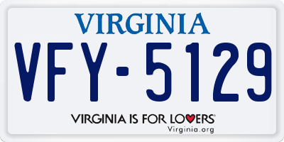 VA license plate VFY5129