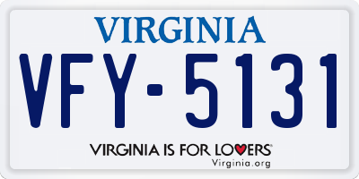 VA license plate VFY5131