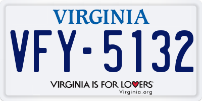 VA license plate VFY5132