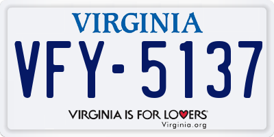 VA license plate VFY5137