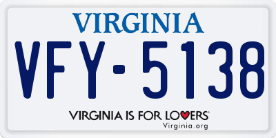 VA license plate VFY5138