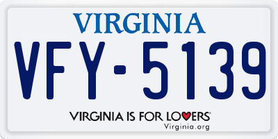 VA license plate VFY5139