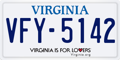 VA license plate VFY5142