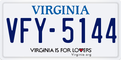 VA license plate VFY5144