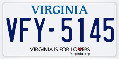 VA license plate VFY5145