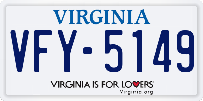 VA license plate VFY5149