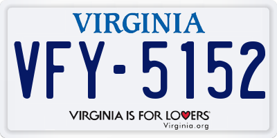 VA license plate VFY5152