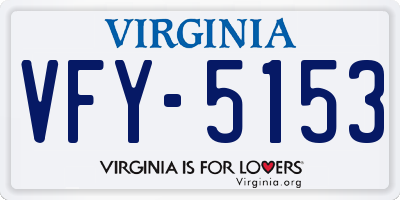 VA license plate VFY5153