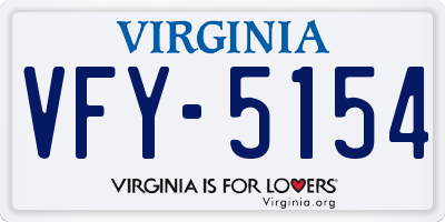VA license plate VFY5154