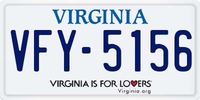 VA license plate VFY5156