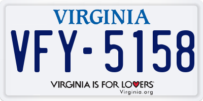 VA license plate VFY5158