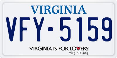 VA license plate VFY5159