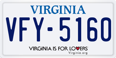 VA license plate VFY5160