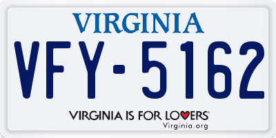 VA license plate VFY5162