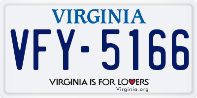 VA license plate VFY5166