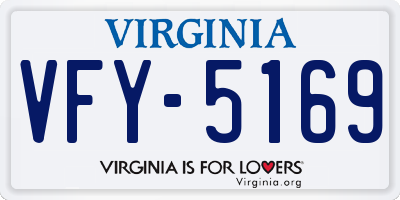 VA license plate VFY5169