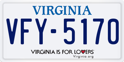 VA license plate VFY5170